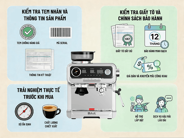 Mua máy pha cà phê BAA chính hãng ở đâu uy tín?