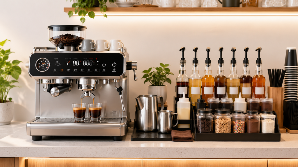 Cách setup quầy bar cà phê chuẩn với máy pha cà phê BAA giúp quán vận hành chuyên nghiệp hơn