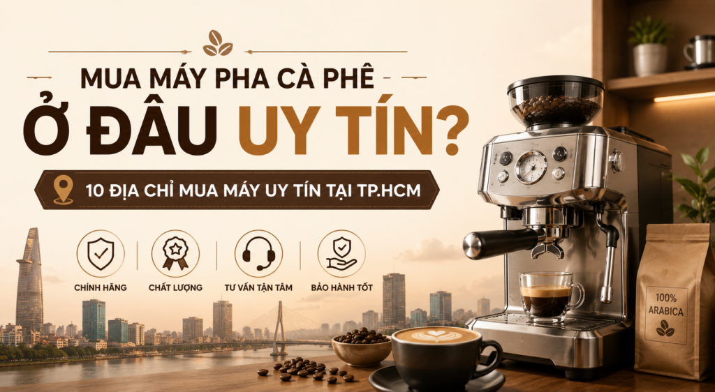 Mua máy pha cà phê ở đâu uy tín? 10 địa chỉ mua máy uy tín tại TP.HCM