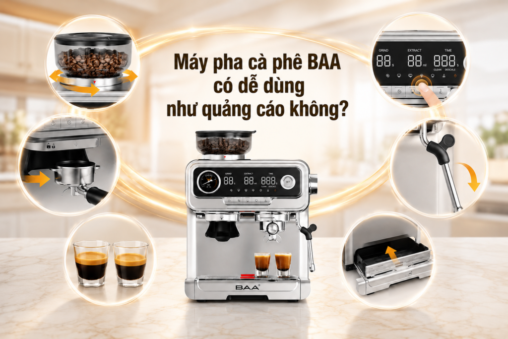 Máy pha cà phê BAA có dễ dùng như quảng cáo không?