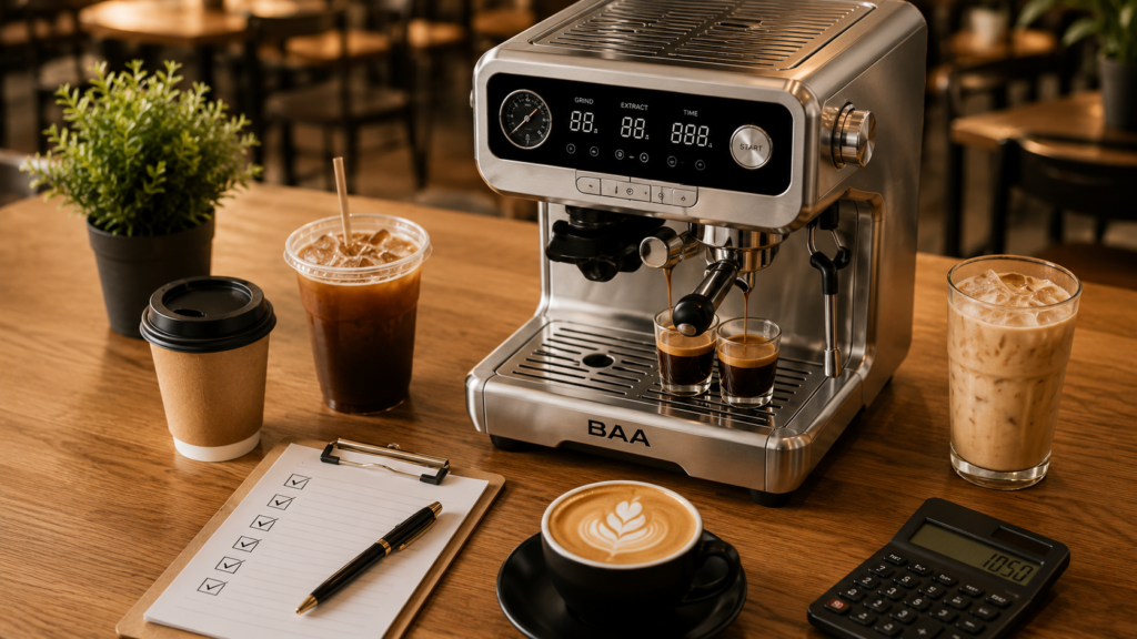  Máy pha cà phê BAA hợp với quán take away hay quán ngồi?