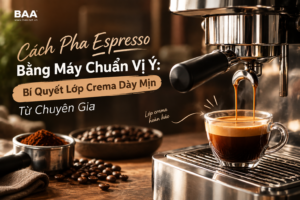 Cách Pha Espresso Bằng Máy Chuẩn Vị Ý: Bí Quyết Lớp Crema Dày Mịn Từ Chuyên Gia